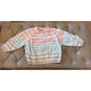 TOI Women's Striped Knit Sweater Crew Neck Long Sleeve Size L